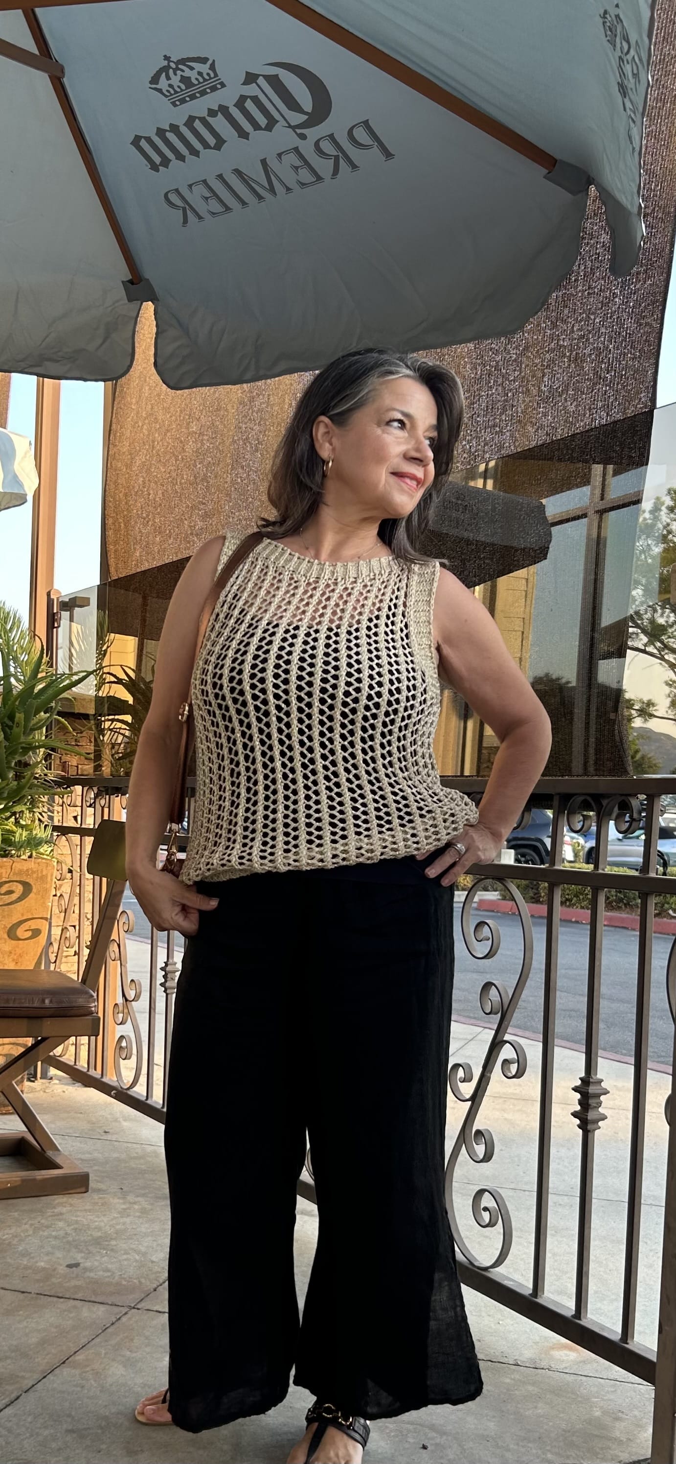 Metallic gold crochet tank top Metallic Gold Crochet Tank Top - Glamorous & Chic