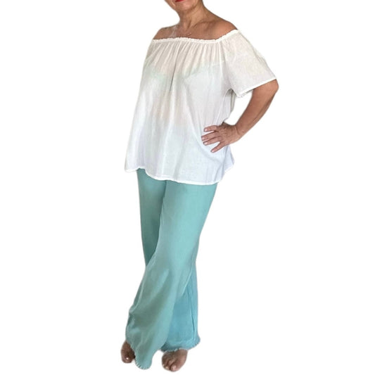 Catalina wide leg cotton pants Candy Pink Catalina Wide Leg Pants