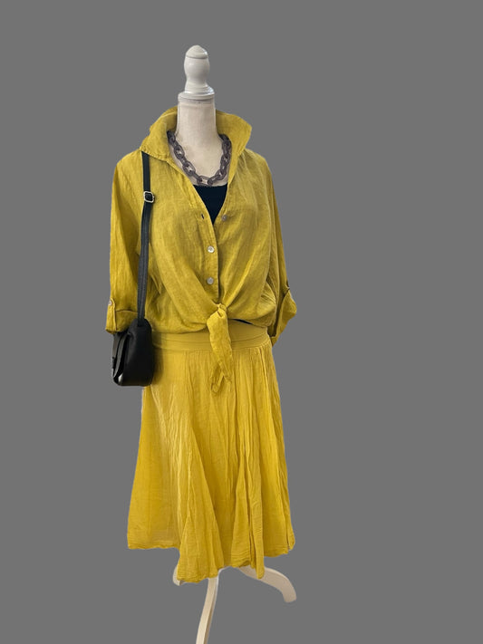 Mustard yellow Multi-way skirt Mustard Yellow Multi-Way Skirt - Versatile Cotton Style
