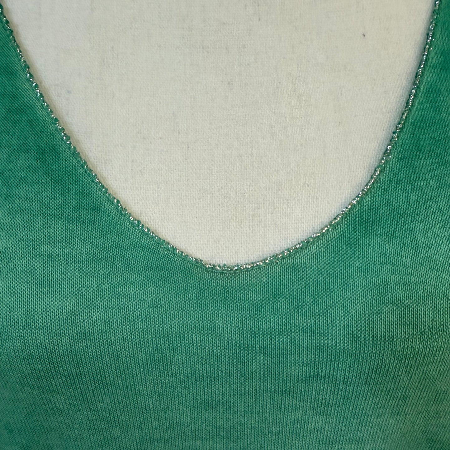 Soft long sleeved top with metallic trim