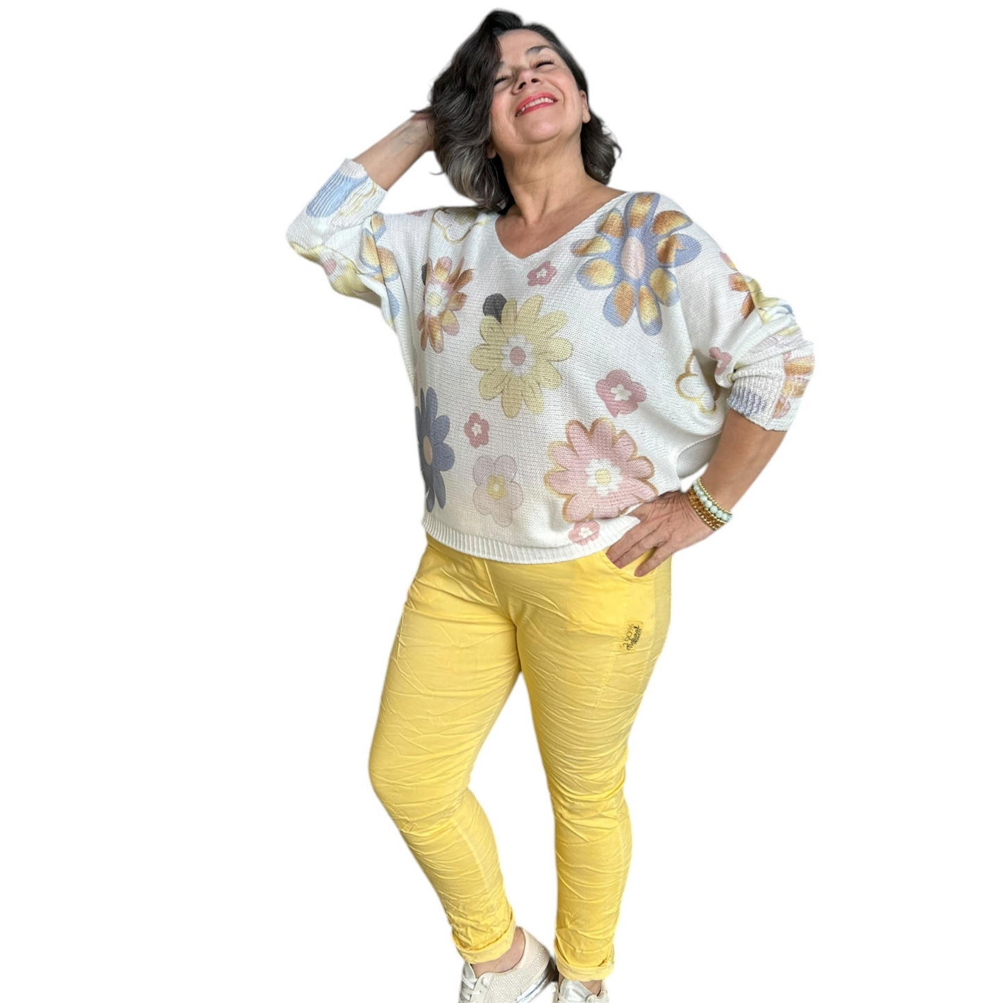 Sunshine Yellow Mineral Washed Italian Magic Pants