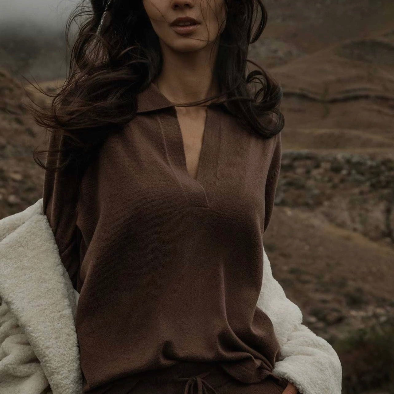 Isabella loose v- neck sweater