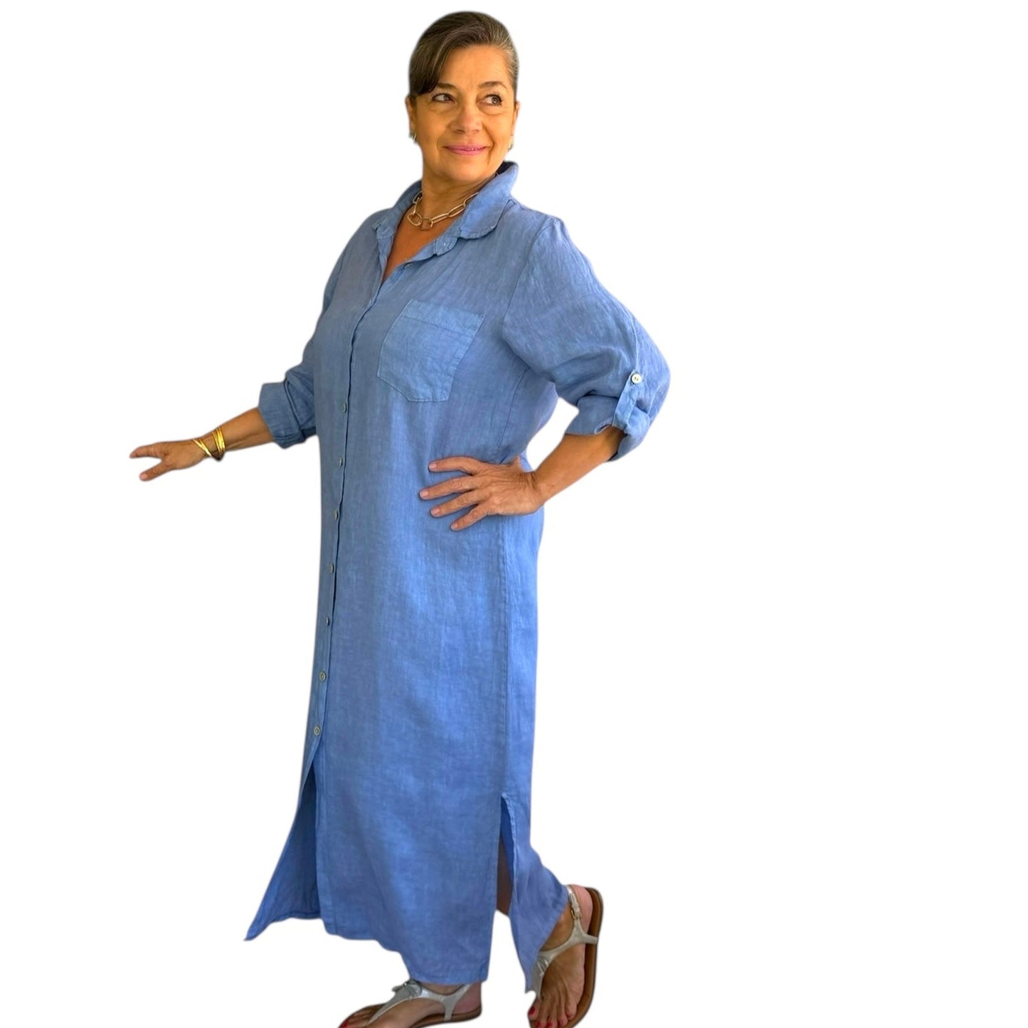 Breezy Linen Shirt Dress