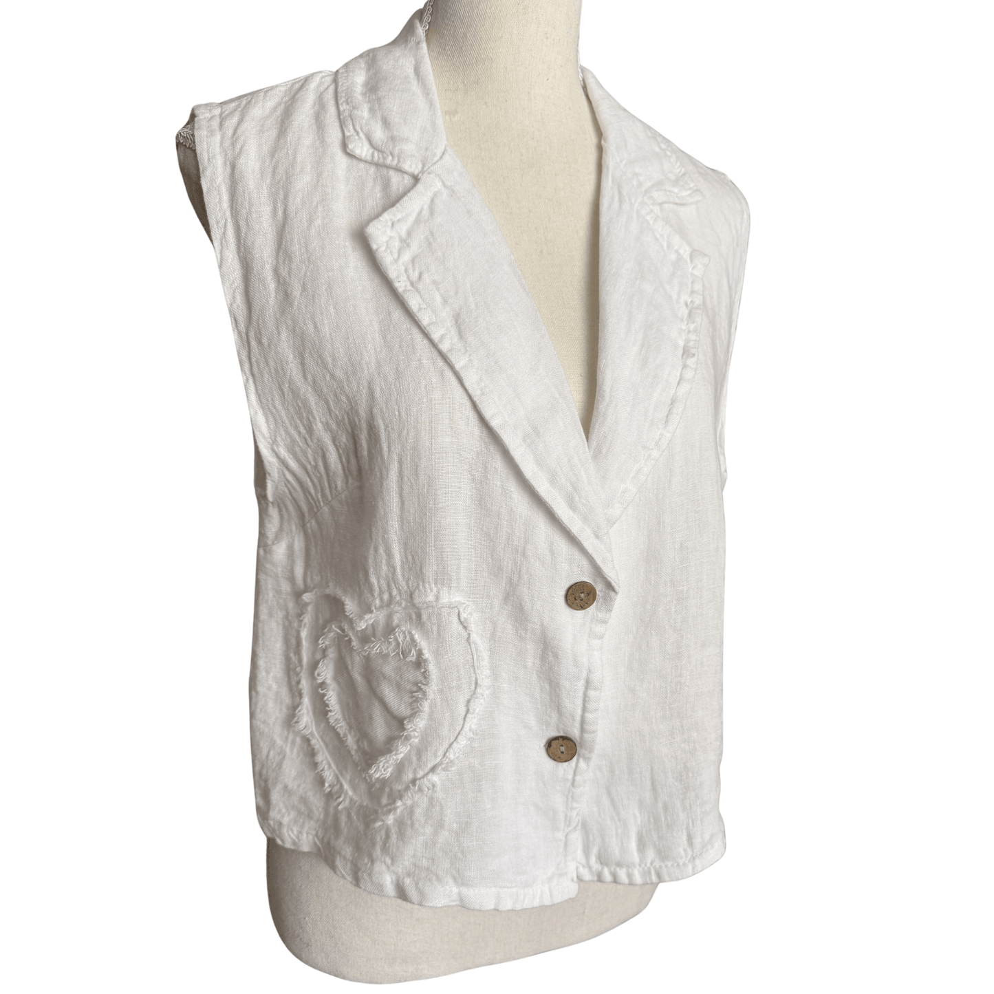 The Raw Edged Heart Linen Vest The Raw Edged Heart Linen Vest