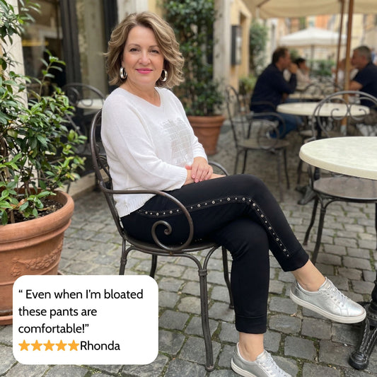 * BEST SELLER * Studs & diamante Italian magic pants