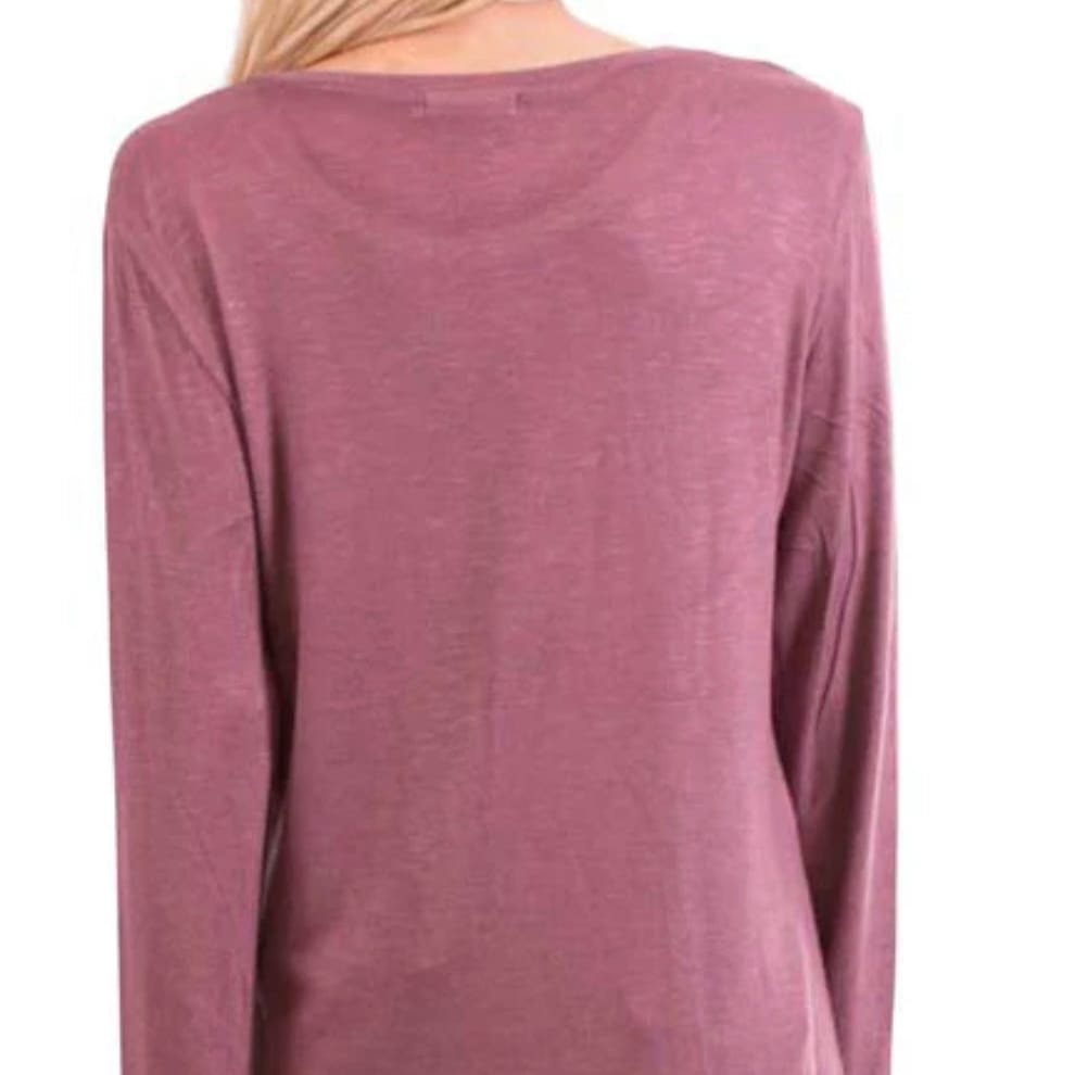 Francesca scoop neck top Francesca Sweater Top - Burgundy Round Neck with Golden Trim