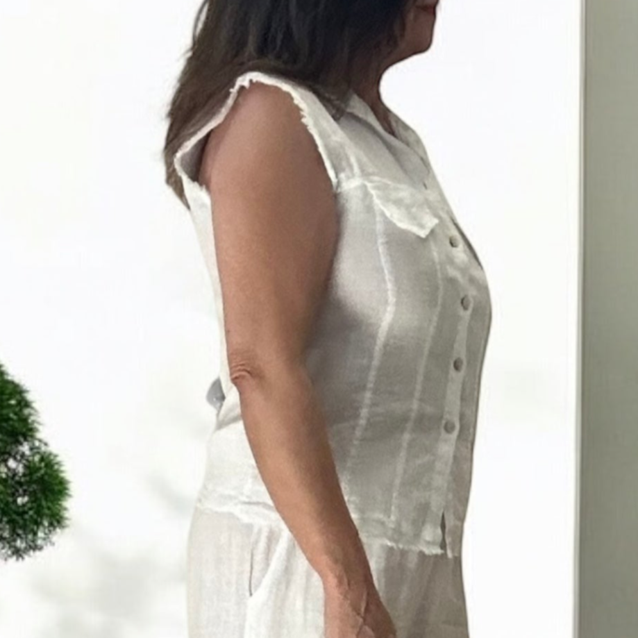 Light Linen Waistcoat Top