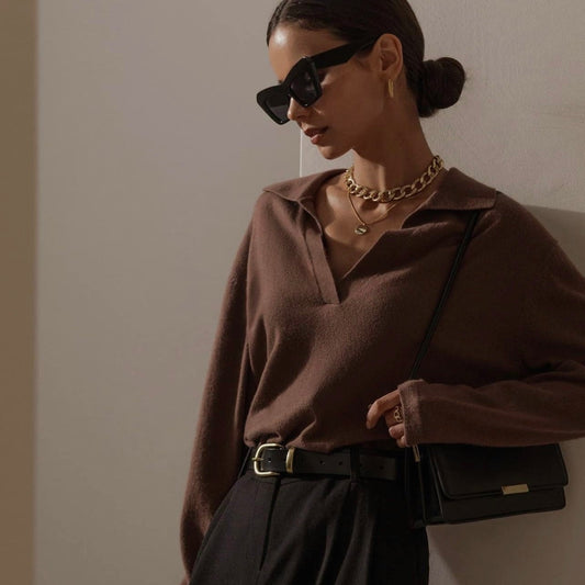 Isabella loose v- neck sweater