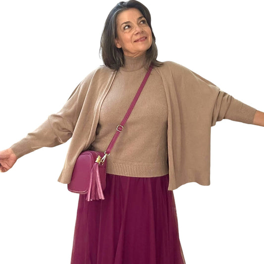 Maxine Taupe Cardigan Maxine Taupe Cardigan: Seamless Design & Ultra-Soft Knit