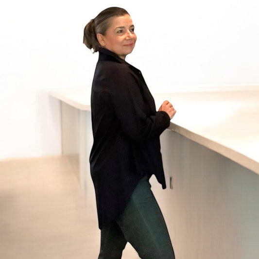 Sparkle Breeze Button Front Shirt - Black