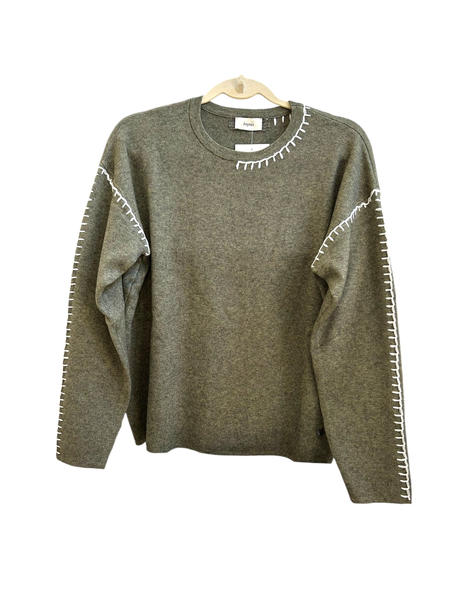 Jenna sweater with blanket stitch detail
