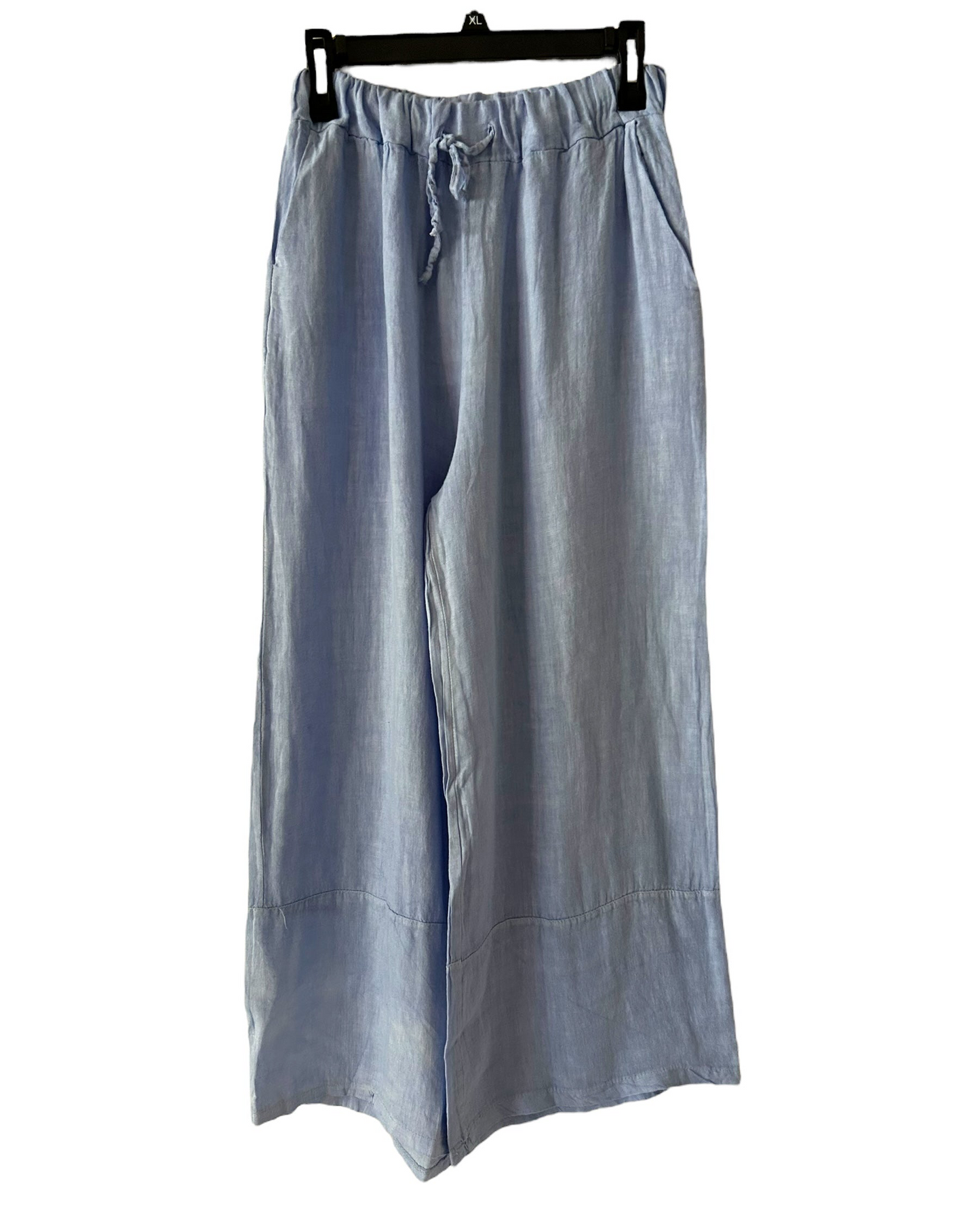 Antonia light blue flowy wide leg linen pants