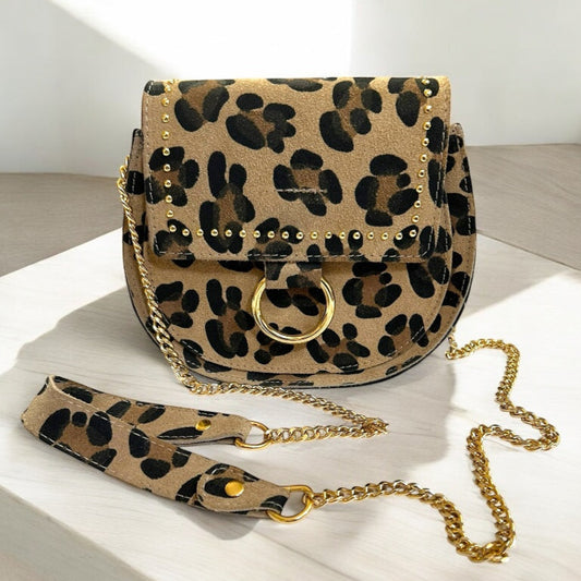 Animal Print Suede Bag