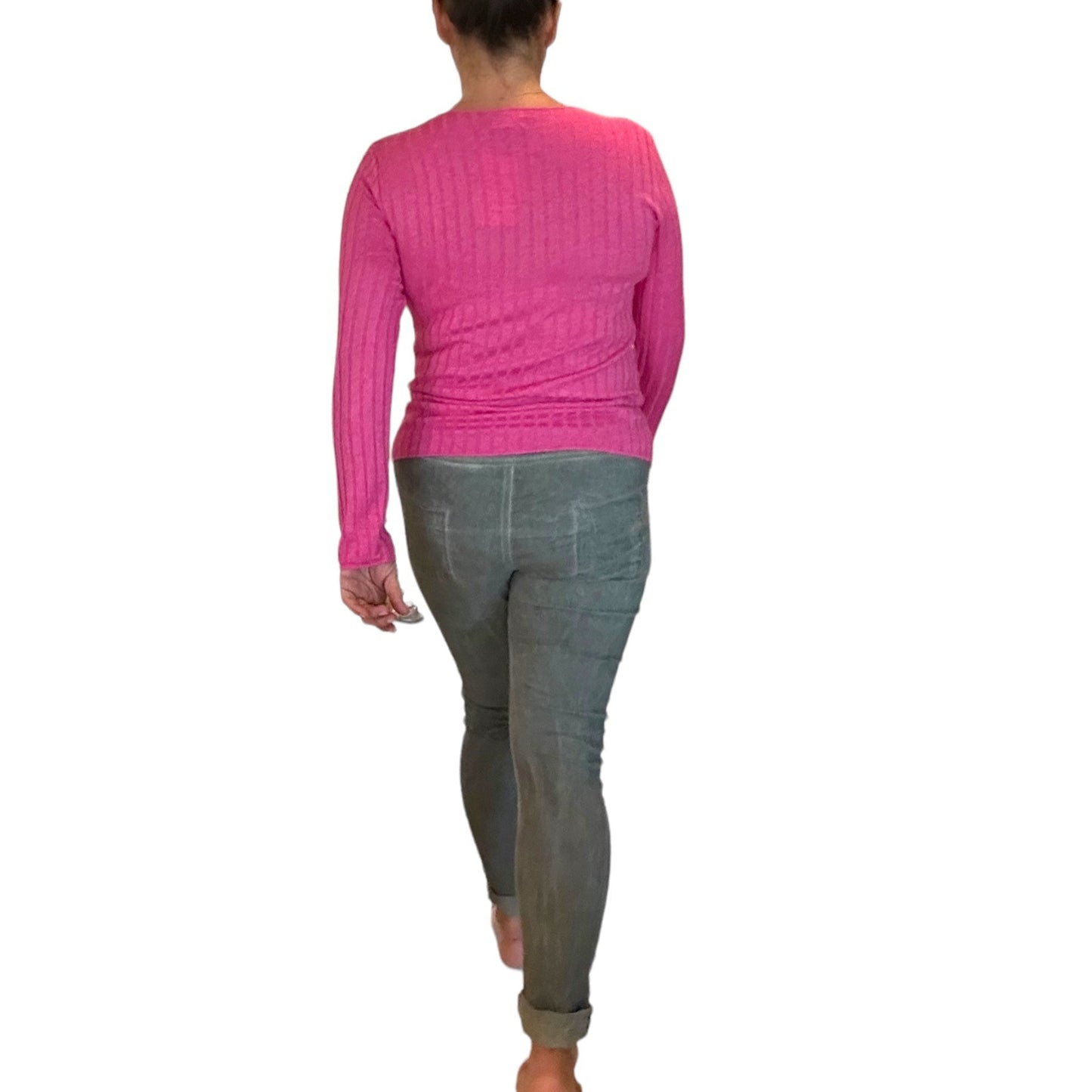 Olive green mineral washed Italian magic pants