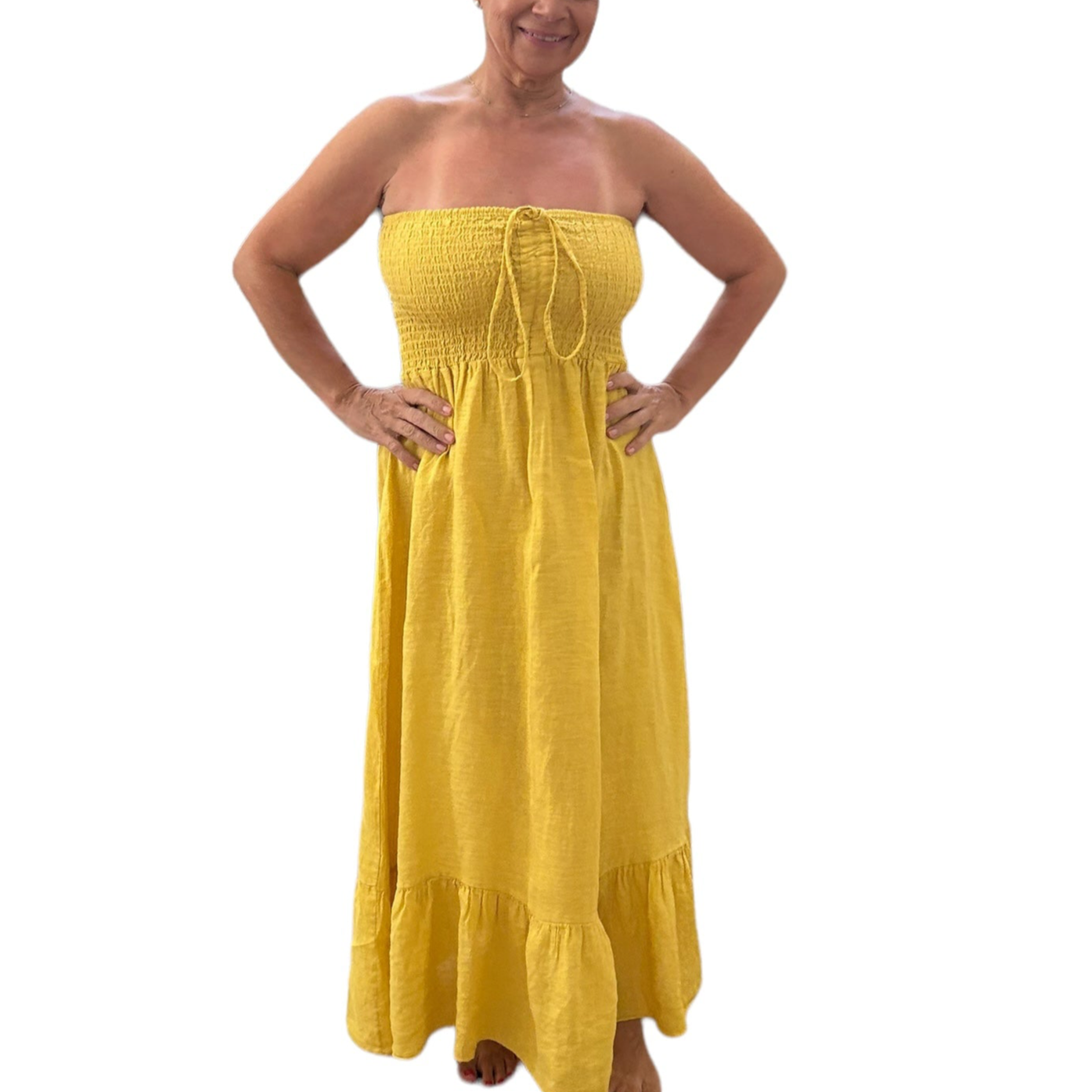 Angela Maxi Linen Dress