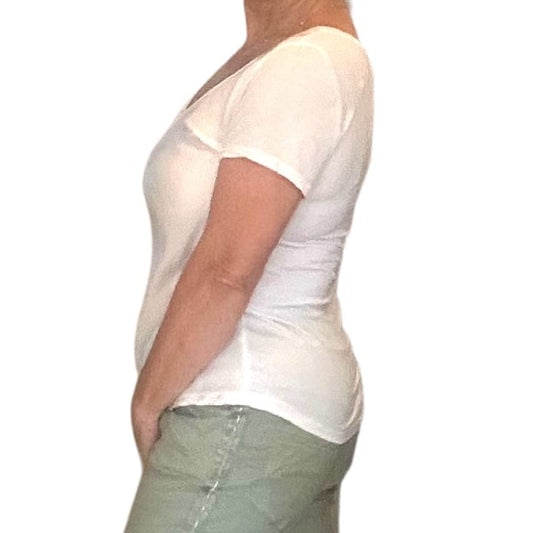 Satin V-Neck T-Shirt Lola Satin V-Neck Tee - Comfort & Elegance