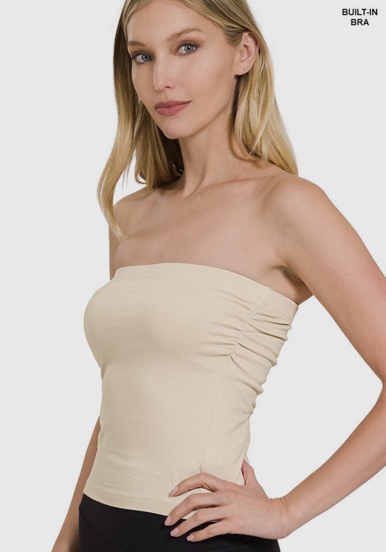Premium cotton built-in-bra tube top Premium Cotton Built-In Bra Tube Top - Layering Essential