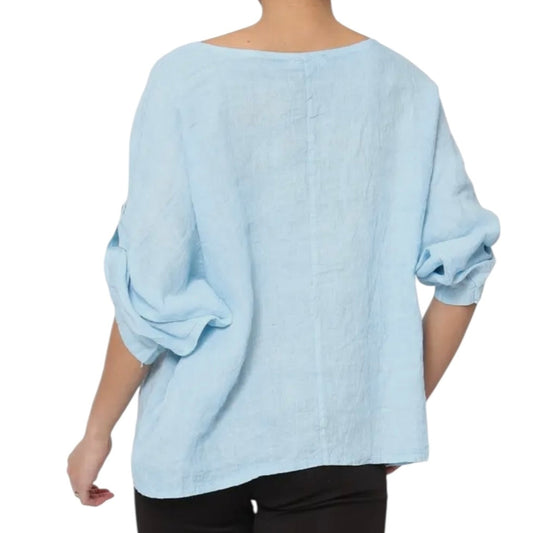 Sky Blue Everyday Linen Top