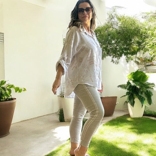 Argento Side Studded Italian Magic Pants