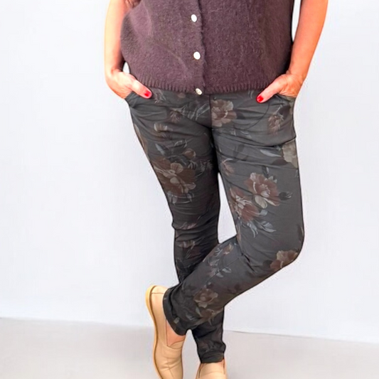 Floral Ember Italian Magic Pants