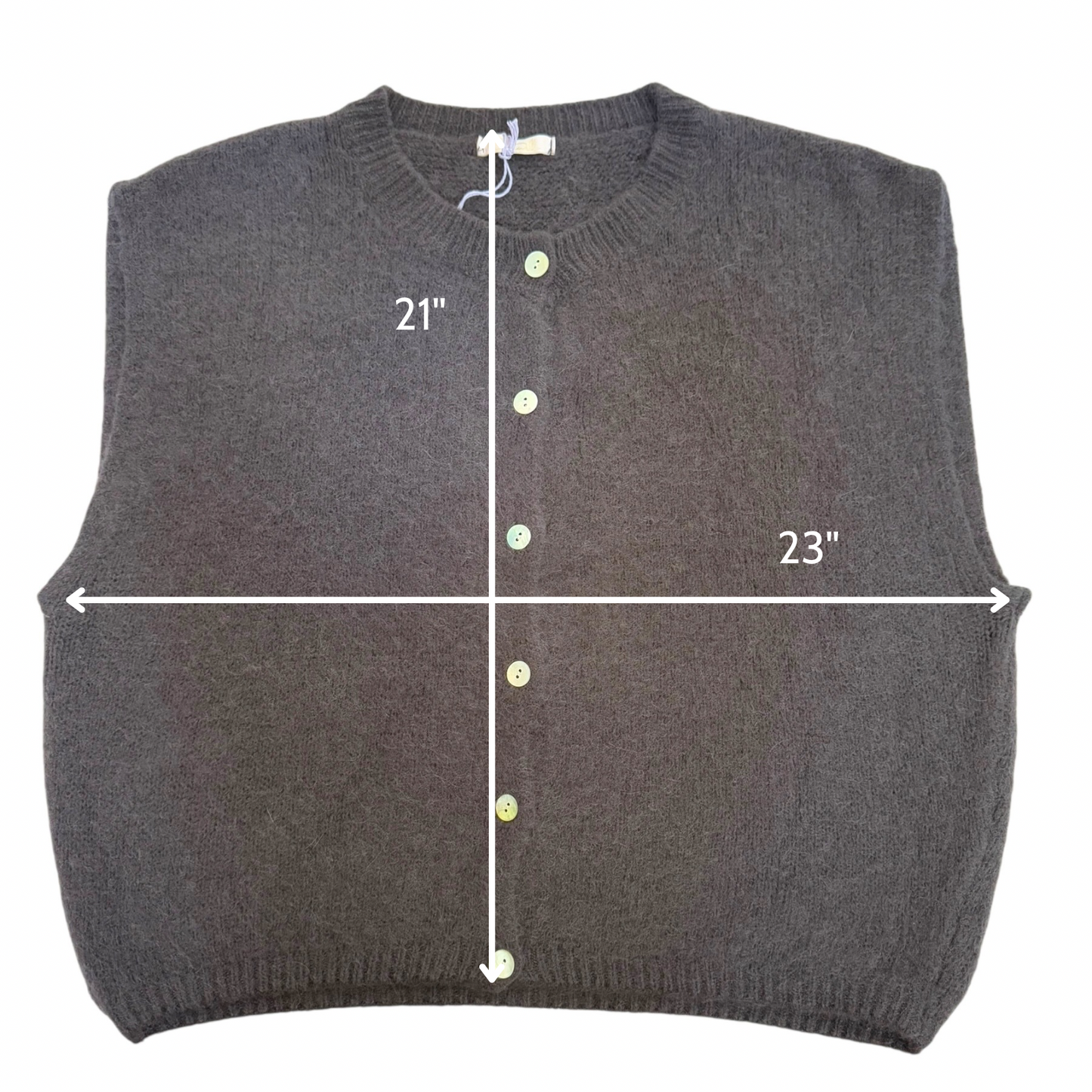 Soft Rich Chocolate Baby Alpaca Sleeveless Sweater Top