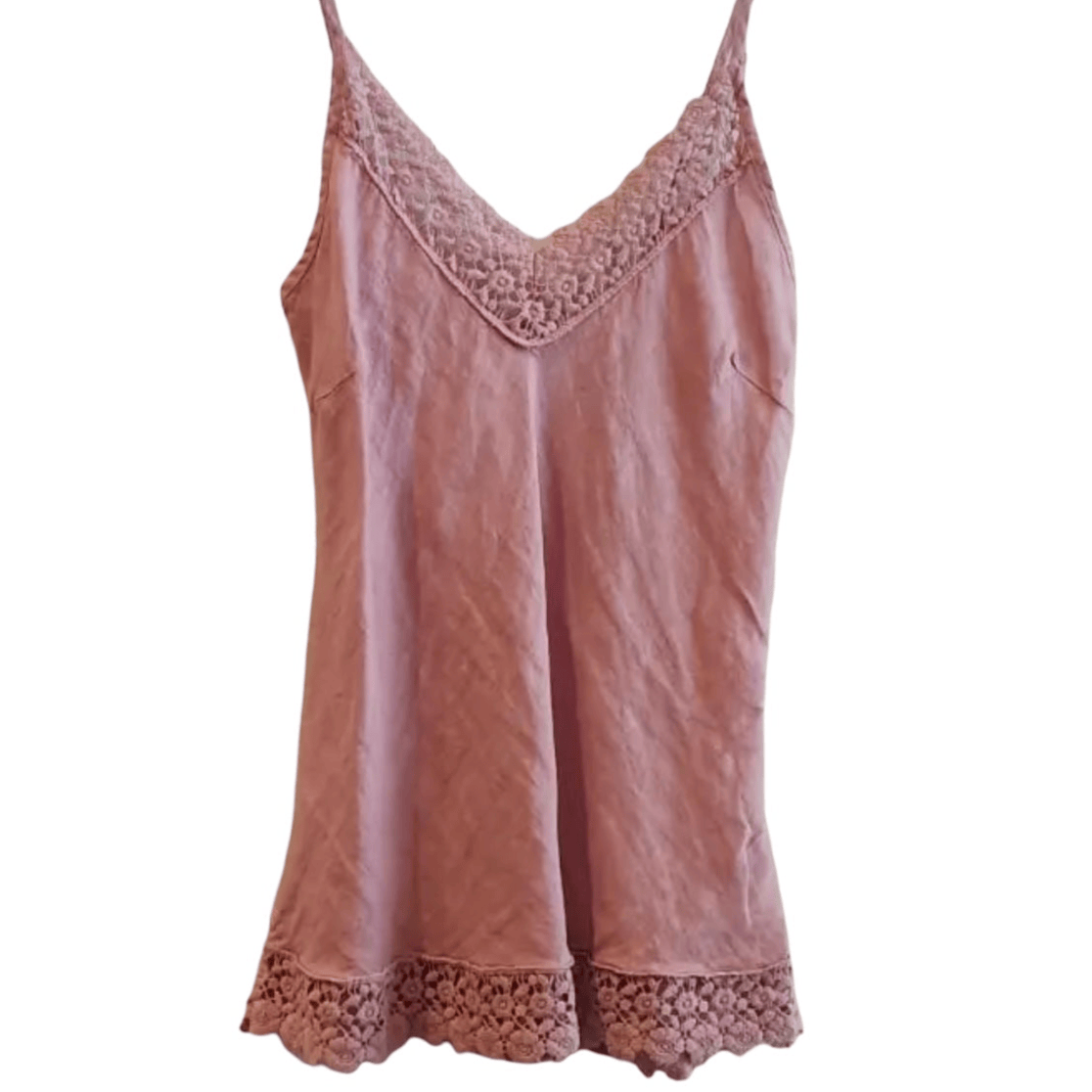 Summer Grace Linen & Lace tank top Delicate Black Lace Linen Tank Top