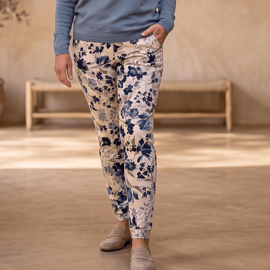 Floral Fusion Italian Magic Pants Women's Floral Italian Stretch Pants Wide Leg One Size 4-12
