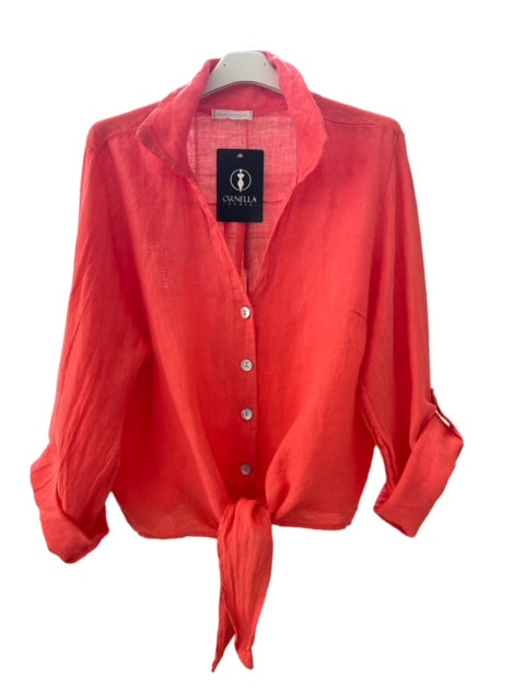 Coral Francesca linen shirt