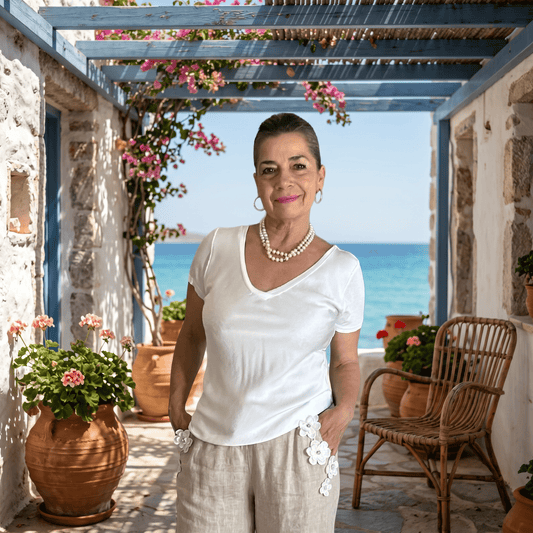 Satin V-Neck T-Shirt Lola Satin V-Neck Tee - Comfort & Elegance