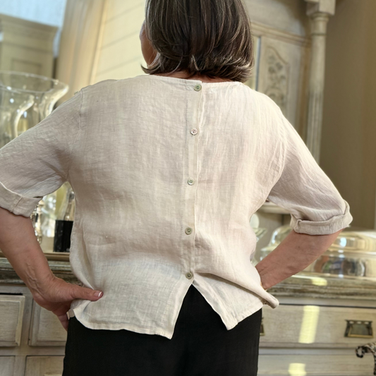 Serenity Button Back Linen Top
