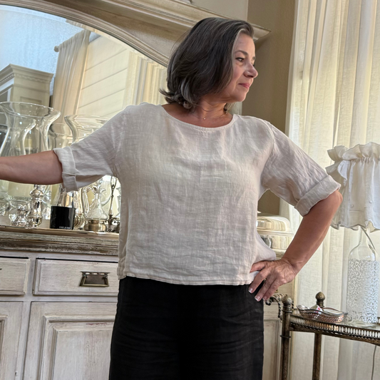 Serenity Button Back Linen Top