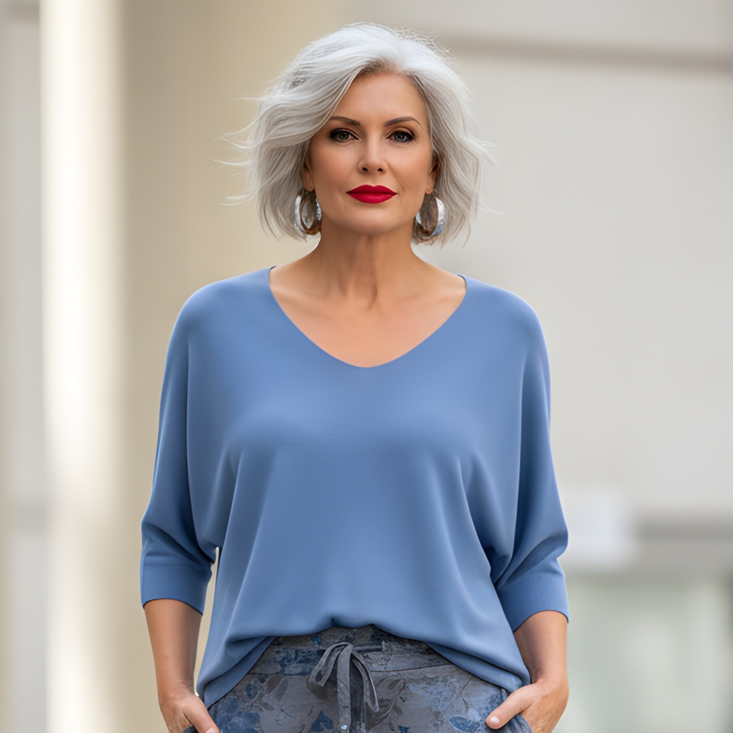 Essential 3/4 bat sleeve sweater