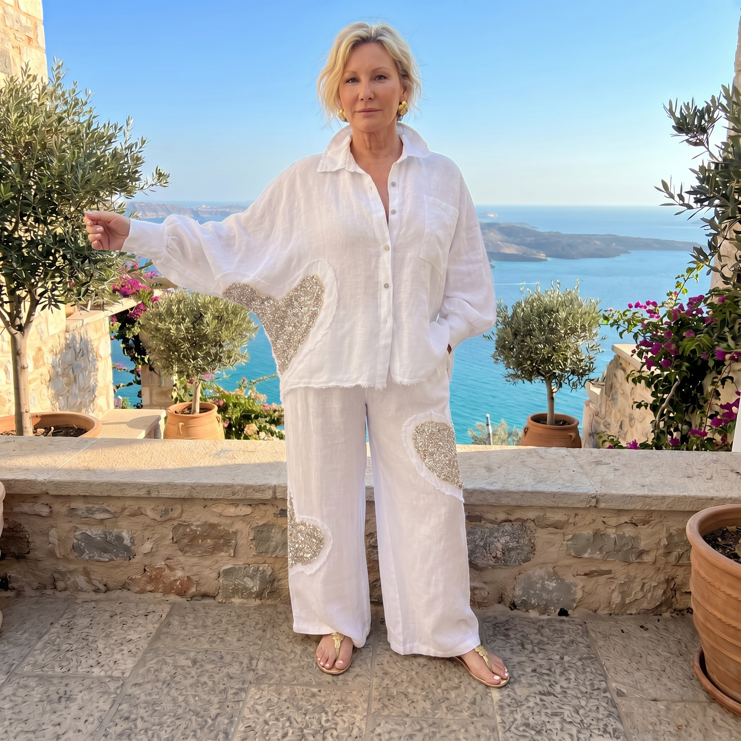 Amore Wide Leg Linen Pants