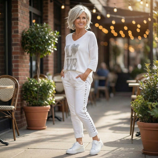 * BEST SELLER * Studs & diamante Italian magic pants