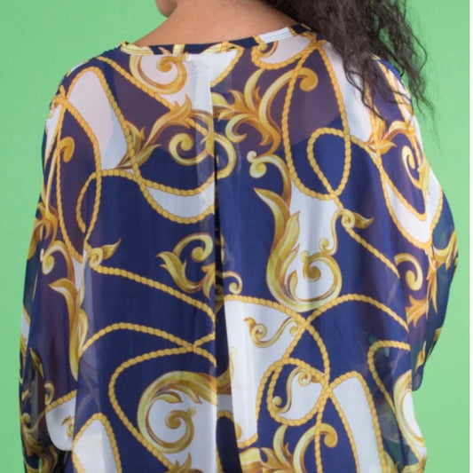 Angelo baroque silk blouse