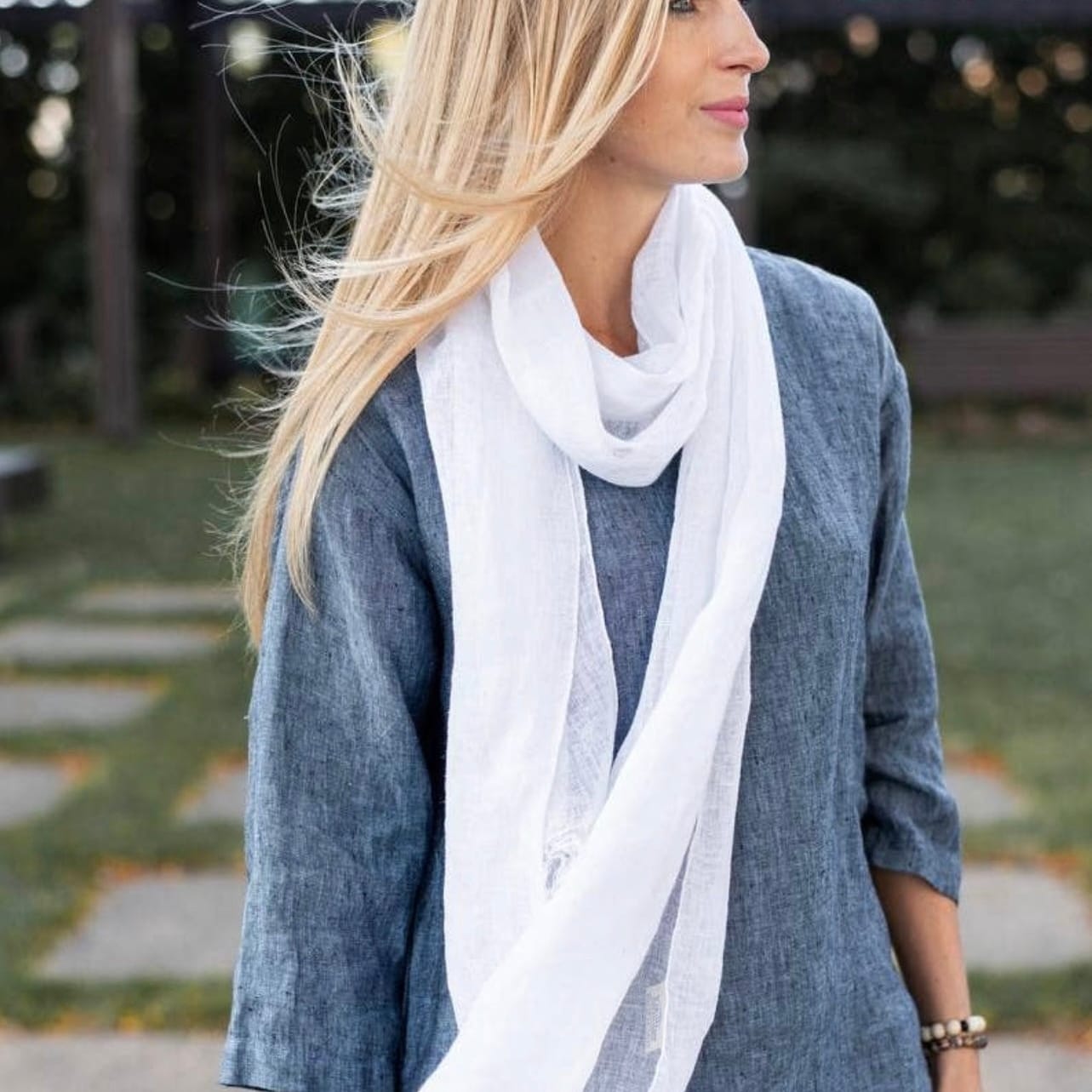 Linen Scarf Sheer Linen Gauze Scarf | 100% European Flax | Vikolino