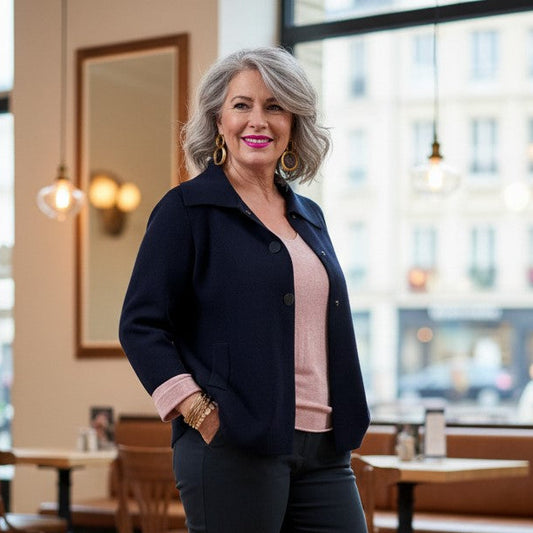 Navy Blue Sweater Jacket