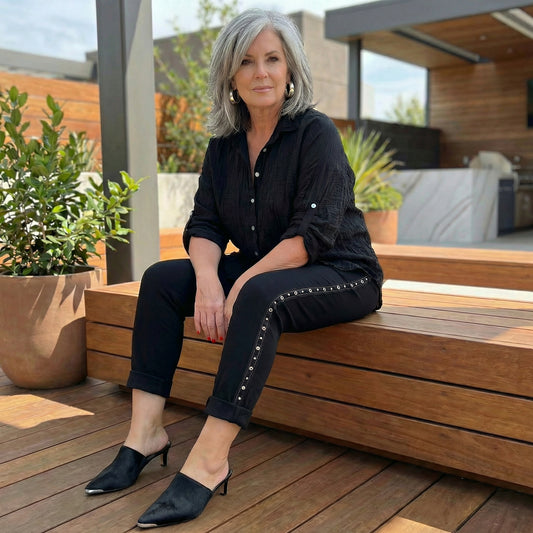 * BEST SELLER * Studs & diamante Italian magic pants