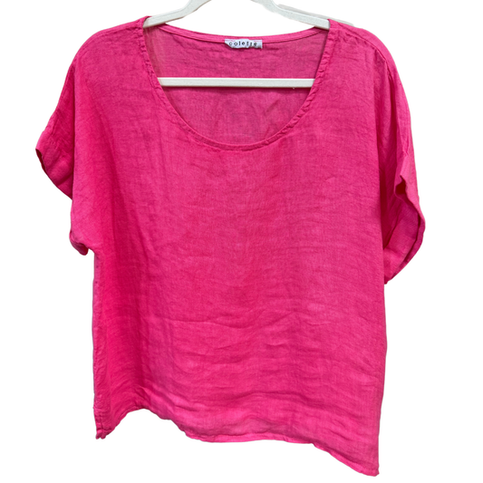 Plain Short Sleeved Linen Top