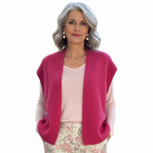 Rose Mohair Sleeveless Vest