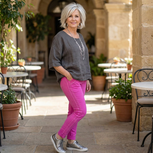 Italian Magic Pants With a Subtle Chic Glam Side Panel