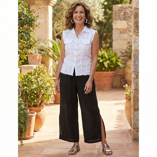 Light Linen Waistcoat Top