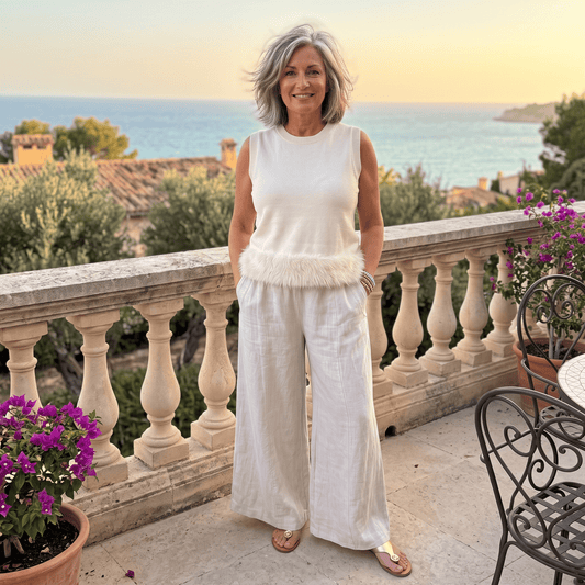Fringed Sleeveless Sweater Top Fringed Sleeveless Sweater Top