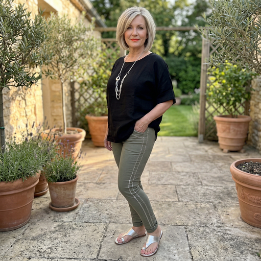 Italian Magic Pants With a Subtle Chic Glam Side Panel