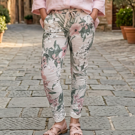 Pastel Palm Italian Magic Pants