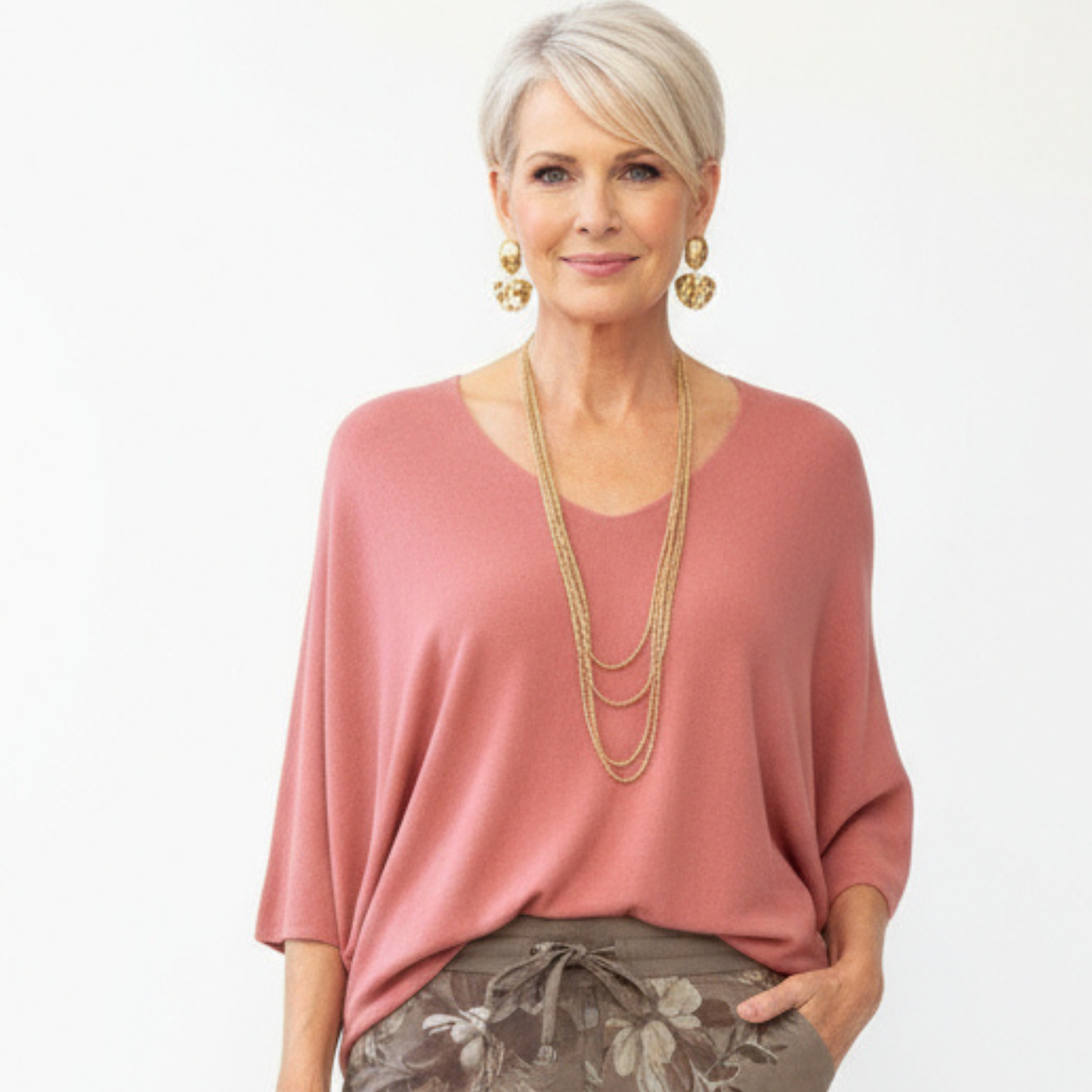 Essential 3/4 bat sleeve sweater
