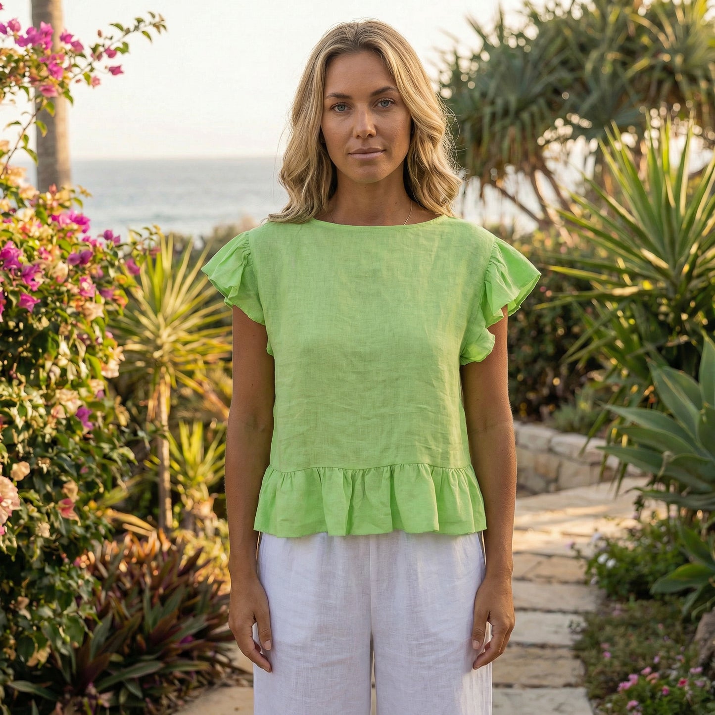 Flutter Linen Tie Top