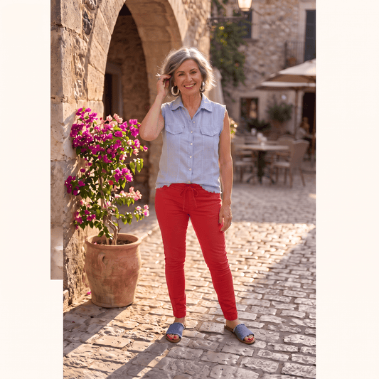 Starlight Italian Magic Pants Women's Italian Stretch Pants Sparkle Star Detail One Size