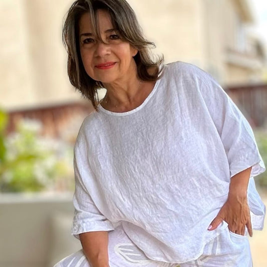 Lucia linen blouse Lucia Linen Blouse - Kaftan Style Elegance