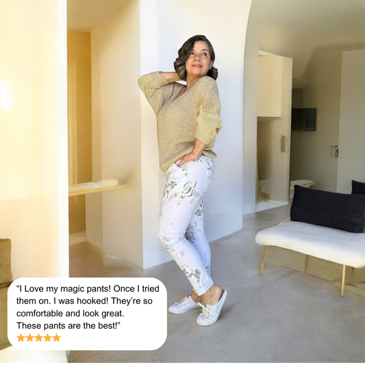 White Desert Rose Italian Magic Pants